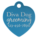 Blue 1" x 1" Laserable Anodized Aluminum Heart Pet Tag