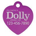 Purple 1" x 1" Laserable Anodized Aluminum Heart Pet Tag
