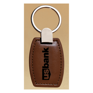1 3/8" x 3 3/8" Leather Key Ring with Silver Hardware