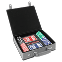 Gray/Black Laserable Leatherette 100 Chip Poker Set