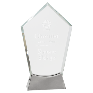 8 1/2" Peak Platinum Glass with Full Metal Base