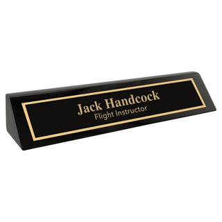 Black 10 1/2" Piano Finish Desk Wedge