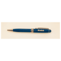 Blue Brass Pen with Clear 5 1/4" Plastic Pen Case