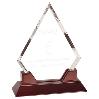 9 1/2" Diamond Prestige Acrylic with Rosewood Piano Finish Base