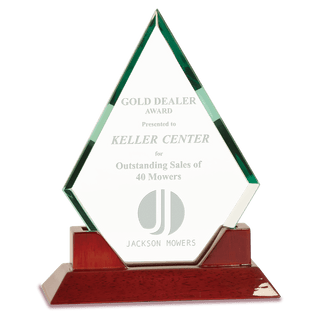 8 1/2" Jade Diamond Prestige Glass with Rosewood Piano Finish Base