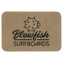 Light Brown 3" x 2" Rectangle Laserable Leatherette Patch with Adhesive