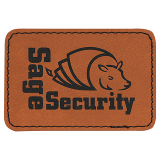Rawhide 3" x 2" Rectangle Laserable Leatherette Patch with Adhesive