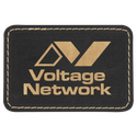 Black/Gold 3" x 2" Rectangle Laserable Leatherette Patch with Adhesive