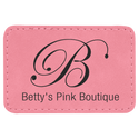Pink 3" x 2" Rectangle Laserable Leatherette Patch with Adhesive