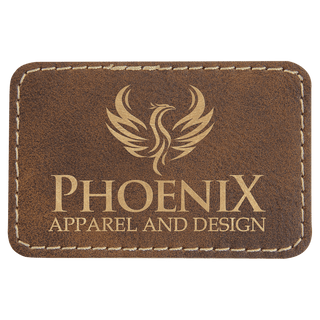 3" x 2" Rectangle Rustic/Gold Laserable Leatherette Patch with Adhesive