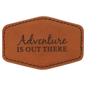 Rawhide 3" x 2" Hex Laserable Leatherette Patch with Adhesive