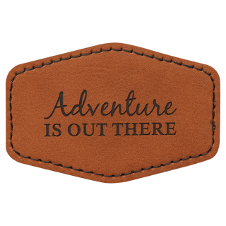 Rawhide 3" x 2" Hex Laserable Leatherette Patch with Adhesive