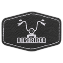 Black/Silver 3" x 2" Hex Laserable Leatherette Patch with Adhesive