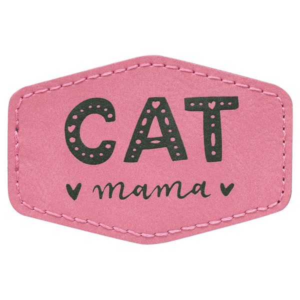 Pink 3" x 2" Hex Laserable Leatherette Patch with Adhesive