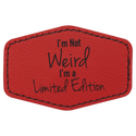 Red 3" x 2" Hex Laserable Leatherette Patch with Adhesive