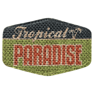 3" x 2" Burlap Hex Sublimatable Patch with Adhesive