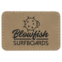 Light Brown 3" x 2" Laserable Leatherette Rectangle Patch with Kota Pro Adhesive