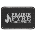 Black/Silver 3" x 2" Laserable Leatherette Rectangle Patch with Kota Pro Adhesive