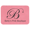 Pink 3" x 2" Laserable Leatherette Rectangle Patch with Kota Pro Adhesive