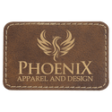Rustic/Gold 3" x 2" Laserable Leatherette Rectangle Patch with Kota Pro Adhesive