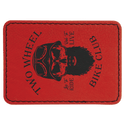 Red 3 1/2" x 2 1/2" Rectangle Laserable Leatherette Patch with Adhesive