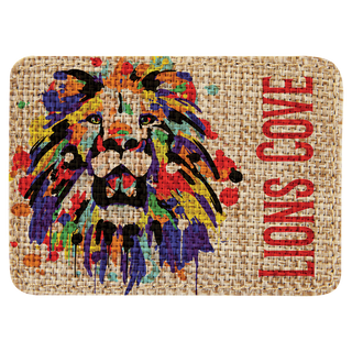 3 1/2" x 2 1/2" Burlap Rectangle Sublimatable Patch with Adhesive