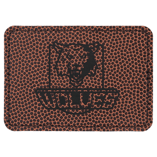 3 1/2" x 2 1/2" Rectangle Football Laserable Leatherette Patch with Adhesive
