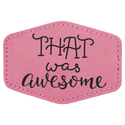 Pink 3 1/2" x 2 1/2" Hex Laserable Leatherette Patch with Adhesive
