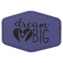 Purple 3 1/2" x 2 1/2" Hex Laserable Leatherette Patch with Adhesive