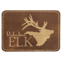 Rustic/Gold 3 1/2" x 2 1/2" Laserable Leatherette Rectangle Patch with Kota Pro Adhesive