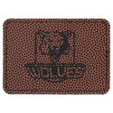 Football 3 1/2" x 2 1/2" Laserable Leatherette Rectangle Patch with Kota Pro Adhesive