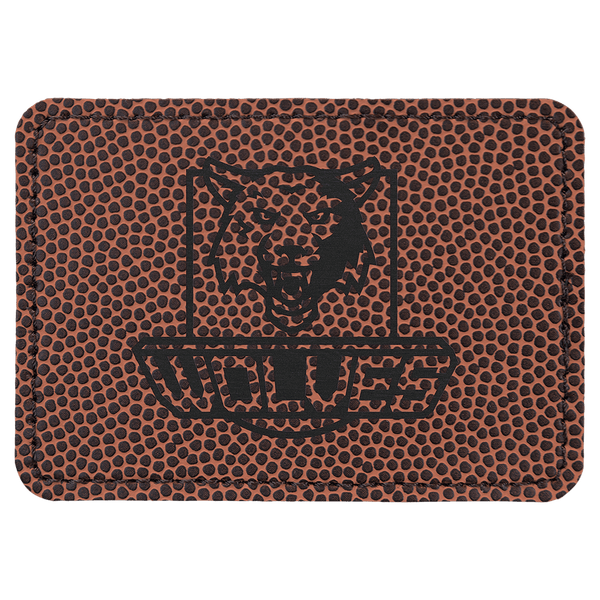 Football 3 1/2" x 2 1/2" Laserable Leatherette Rectangle Patch with Kota Pro Adhesive