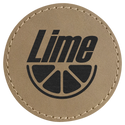 Light Brown 2 1/2" Round Laserable Leatherette Patch with Adhesive