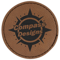 Dark Brown 2 1/2" Round Laserable Leatherette Patch with Adhesive