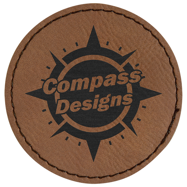 Dark Brown 2 1/2" Round Laserable Leatherette Patch with Adhesive