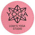 Pink 2 1/2" Round Laserable Leatherette Patch with Adhesive