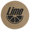 Light Brown 2 1/2" Laserable Leatherette Round Patch with Kota Pro Adhesive