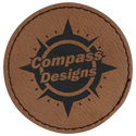 Dark Brown 2 1/2" Laserable Leatherette Round Patch with Kota Pro Adhesive