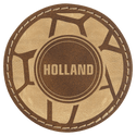 Rustic/Gold 2 1/2" Laserable Leatherette Round Patch with Kota Pro Adhesive