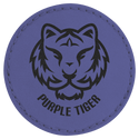Purple 2 1/2" Laserable Leatherette Round Patch with Kota Pro Adhesive