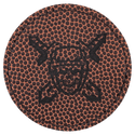 Football 2 1/2" Laserable Leatherette Round Patch with Kota Pro Adhesive