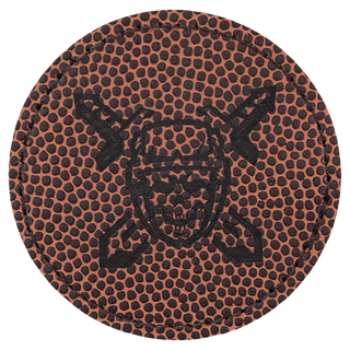 Football 2 1/2" Laserable Leatherette Round Patch with Kota Pro Adhesive