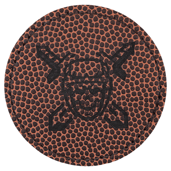 Football 2 1/2" Laserable Leatherette Round Patch with Kota Pro Adhesive