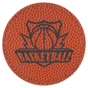 Basketball 2 1/2" Laserable Leatherette Round Patch with Kota Pro Adhesive