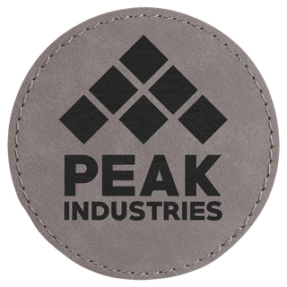 Gray 3" Round Laserable Leatherette Patch with Adhesive