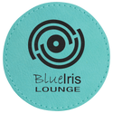 Teal 3" Round Laserable Leatherette Patch with Adhesive