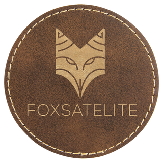 3" Round Rustic/Gold Laserable Leatherette Patch with Adhesive