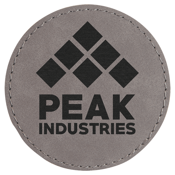 Gray 3" Laserable Leatherette Round Patch with Adhesive