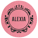 Pink 3" Laserable Leatherette Round Patch with Adhesive