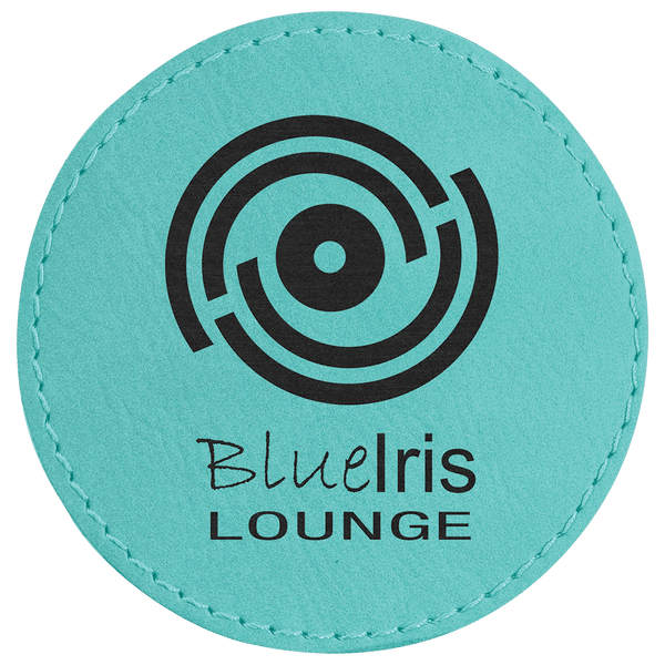 Teal 3" Laserable Leatherette Round Patch with Adhesive